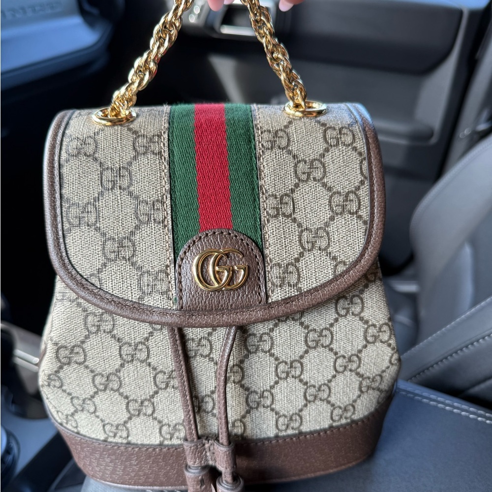 Gucci Beige and Brown Backpack